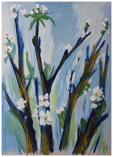 Blue Spring, 2014 (gouache on paper, standard A4)